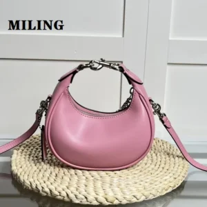 Mini Saddle shaped Crossbody Bag Ladies Evening Clutch Handbag Half Moon Zip Lightweight Removable Shoulder Strap