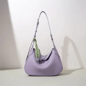 Minimalist Luxury Wonton Shoulder Bag Retro Elegant Knot Handle Women Handbag Soft Genuine Leather Underarm Hobo Purse