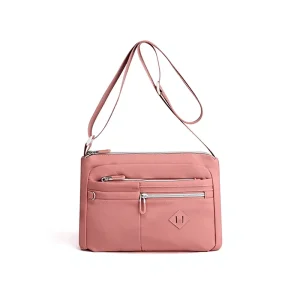 Minimalist Nylon Crossbody Bag for Women Versatile Daily Shoulder Handbag with Zip Closure