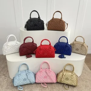Model Handbag Made of PU Material Decorated with Geometric Patterns Designer Designs 7026