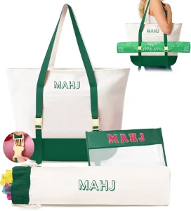 Modern Luxury Durable Canvas Three piece Mahjong Table Storage Bag Customizable Large Capacity Cosmetic Travel Toiletry Bags