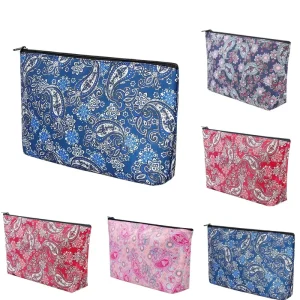 Modern Luxury Paisley Print Mahjong Tile Storage Bag 13×7.8×3.2 Inch Large Capacity Foldable Eco Friendly Zipper Pouch Portable