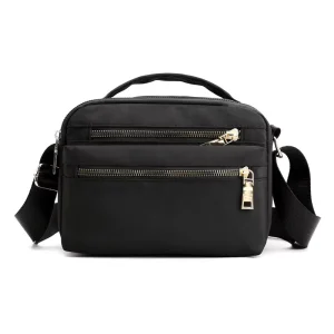 Multi layered Zippered Oxford Cloth Waterproof Crossbody Bag Large Capacity Shoulder Bag