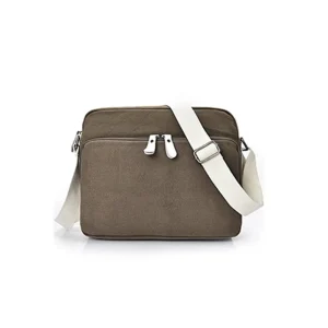 Multifunction Canvas Messenger Bag Handbag Crossbody Shoulder Bag Leisure Working Bag with Change Packets Key Ring and Headphone