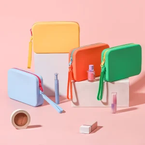 Multifunctional Eco Friendly Zipper Makeup Bag Portable Silicone Toiletry Travel Cosmetic Bag for Women