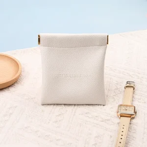 Multiple Colors PU Leather Customize Logo Automatic Sealing Jewelry Organizer Bag Cosmetic Storage Bag