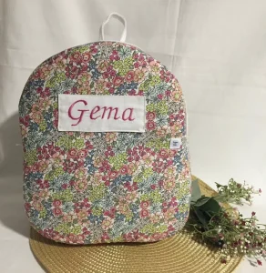 Multiple Styles Back to School Floral Pattern Drawstring Cotton School Backpack Bag