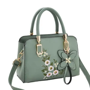 NEW YCH Ladies PU Leather Women’s Fashion Luxury Crossbody Handbag Autumn Winter Flower Pattern Zipper Closure
