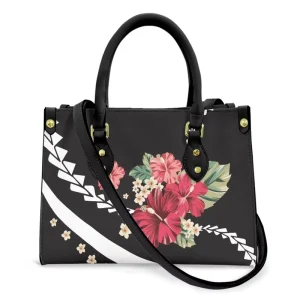 NWE SY Custom Hawaiian Island Print Design PU Leather Purse Tote Bag Zipper Crossbody Bag Waterproof Shoulder Bag