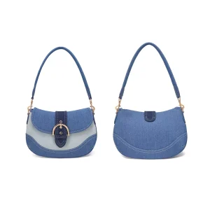 New Arrival High Quality Vintage Women’s PU Leather Underarm Handbag Italian Design Single Strap Metallic Luxury Fashion
