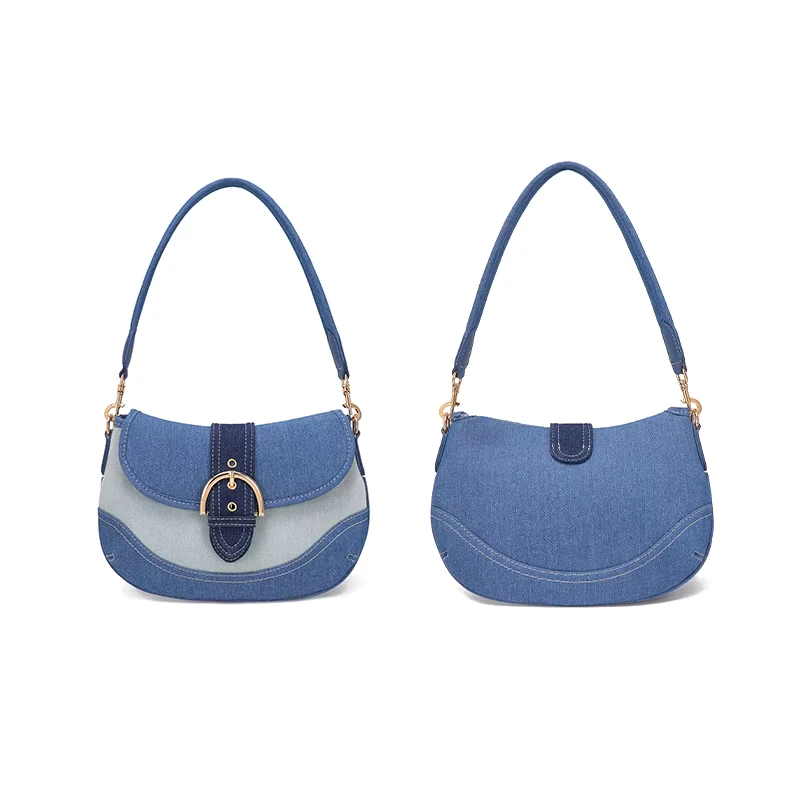New Arrival High Quality Vintage Women’s PU Leather Underarm Handbag Italian Design Single Strap Metallic Luxury Fashion