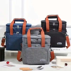 New Arrival Single and Double Layer Cooler Bags Custom Logo Insulated Lunch Bags Portable Bento Insulation Picnic Bag with Strap