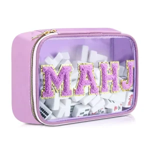 New Arrival Travel Portable for Mah Jongg Bag Embroidered Logo Large Capacity Zipper Cosmetic Mahjong Storage Water Resistant