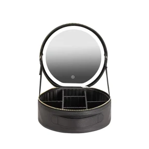 New Arrival Vanity Cosmetics Case Makeup Bag Travel Organizer Makeup Box with LED Light Mirror