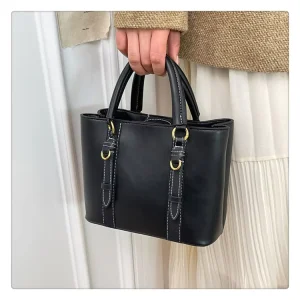 New Arrival Women’s Bags Black Mini City Handbags Versatile Bucket Bags Fashion Crossbody Purses