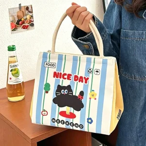New Arrivals Cute Cartoon Thermal Lunch Box Bag for Office Workers Students Aluminum Foil Insulated Cooler Lunch Bag