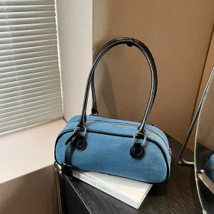 New Autumn Winter PU Large Capacity Single Shoulder Bag Retro Simple Square Pillow Bag Large Capacity Lady Clutch Bag