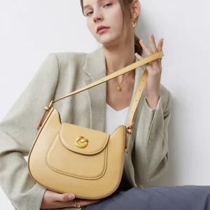 New Cowhide Crossbody Bag Niche Light Luxury Leather Women’s Bag Design Single Shoulder Saddle Bag