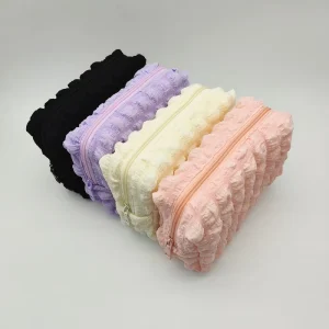 New Creative Fashion Solid Color Large Capacity Storage Makeup Bag Portable Bubble Zipper Pouch Beauty Cosmetic Bags with Logo