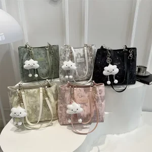 New Cute Leisure Large Capacity Women’s Bag Ladies Handbag Shoulder Tote Bag for Commuting with Pendant