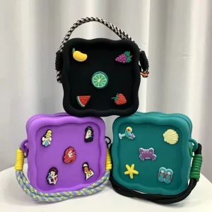 New Cute Mini Ladies Outdoor Silicone Mobile Phone Crossbody Bag Silicone Handbag Small Beach Bag Kids Silicone Coin Bag