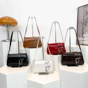 New Design Style PU Leather Female Underarm Bag Small Women Purses and Handbags Lady Cute Women’s Shoulder Bags With Chain