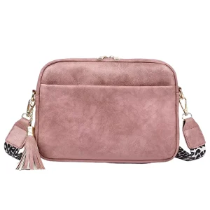 New Fashion Candy Color Women’s Crossbody Small Square Bag Casual Wide Shoulder Strap Single Handle Polyester
