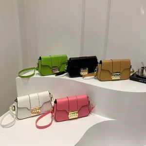 New Fashion Crossbody Bags with Lock Lady’s Saddle Bags Woman’s Crossbody Bags