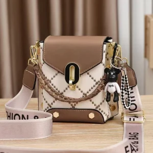 New Fashion Korean Version Vintage Simple Mini Waterproof Mobile Phone Bag Women Single Shoulder Crossbody Tote Bag