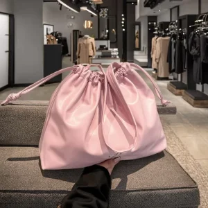 New Fashion PU Handbags Large Capacity Casual Drawstring Pleated Bucket Bag for Women All Seasons Shopping & Travel