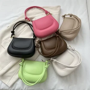 New Fashion Plain Color Small Luxury Designer Purses PU Leather Underarm Handbag Bag for Ladies Office Lady Fashion
