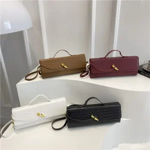 New Fashion Woman’s Small Square Crossbody Bag Lady’s Purse with Lock Casual Single Shoulder for Autumn and Winter