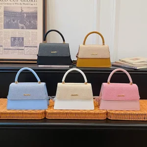 New Fashion Women’s Bag Solid Color Simple Handbag Square Shoulder Bags for Women