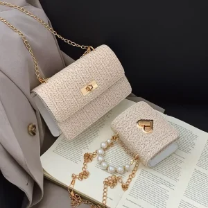 New Fashion Woven Bag High Quality High Appearance Level Sense Chain Shoulder Bag