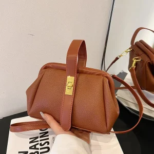 New Fashionable High Texture Litchi Pattern Single Shoulder Cross Shoulder Handbag Personalized Handheld Women’s Bag