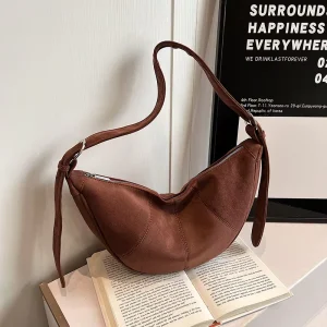 New Fashionable Large Capacity Casual Crossbody Bag For Women Simple Shoulder Design Zipper Polyester PU