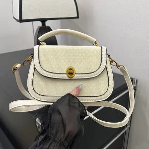 New Fashionable Versatile Crossbody Bag Color-Blocked Saddle Bag Stylish Crossbody Bag
