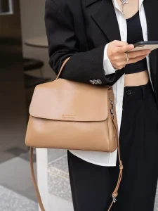 New Genuine Leather Large Capacity Tote Shoulder Bag for Women Niche Design Handbag Purse
