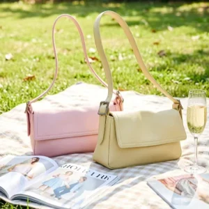 New Genuine Leather Women’s Crossbody Shoulder Bags Two Straps Portable Waterproof Cover Simple Design Fashion Messenger