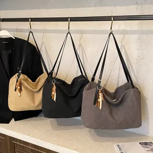 New Geometric Waterproof Simple Large Capacity Tote Shoulder Underarm Retro Women’s Fashion Leisure Shoulder Bag