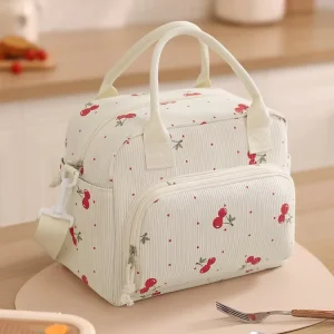 New Glossy Velvet Square Hand held Lunch Bag Hand held Lunch Box Bag for Office Workers Bento Bag for Students