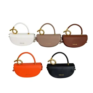 New HK Arrival Unique Minimalist Saddle Bag Fashionable Textured Candy Color Crossbody Bag for Women Daily Commuting