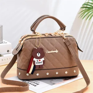 New Handbag for Women Fashionable and Atmospheric Steel Clip Diamond Grid Pillow Bag Single Shoulder Crossbody Bag