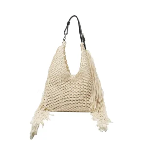 New Handwoven Bag for Women Casual Single Shoulder Straw Bag Large Capacity Tote Bag for Beach and Seaside