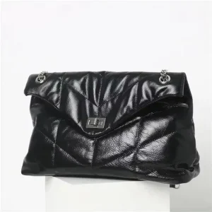 New Leather Production Women’s Bag Leather Chain Bag Large Capacity Fashion Women’s Single Shoulder Crossbody Bag