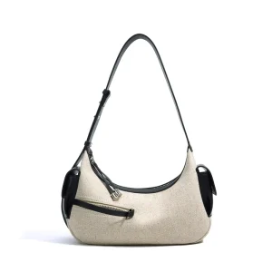 New Linen Casual Simple Crossbody Bag for Women Niche Design Large Capacity Zipper Shoulder Bag