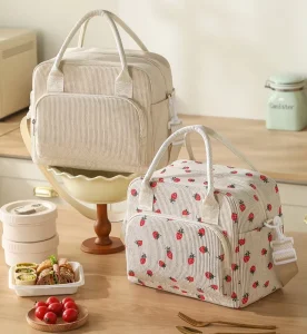 New Modern Minimalist Insulated Lunch Box Handbag Large Capacity Crossbody Lunch Bag for Office Workers Student Tote Bag
