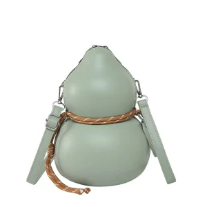 New Personality Design Fashion Ladies Cute Unique Shape Small Gourd PU Hasps Closure Hecda Slung Shoulder Bag