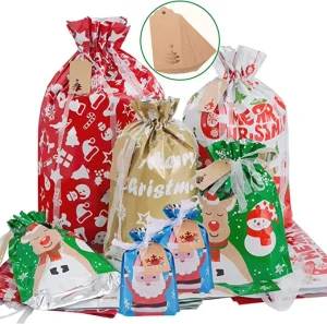 New Santa Claus Drawstring Bag Candy Bag Christmas Gift Packaging Bag Christmas Party Decoration