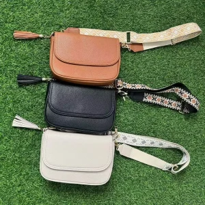 New Solid Color Crossbody Bag PU Leather Shoulder Bag for Women Waterproof Crossbody Purse for Travel Work Shopping